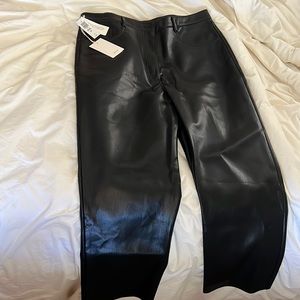 Black Melina cropped faux leather pants. Wilfred Aritzia. New with tags.